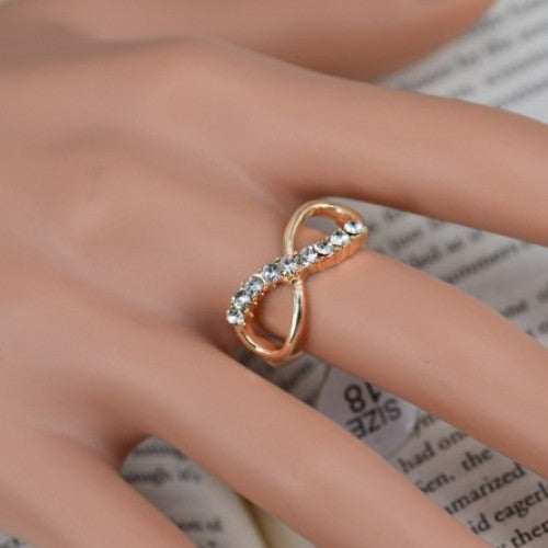 Fashion Jewelry 8 Infinity with Crystal Ring