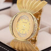 Unique Design Full Golden Alloy Dress Wristwatch