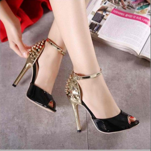 Sexy Cut-outs Ankle Strap Buckle Shallow Mouth