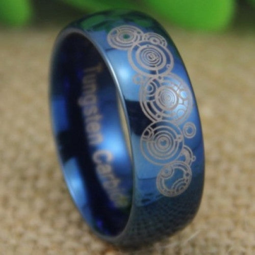 Blue Dome Men's Tungsten Wedding Ring