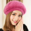 Fox Fur Korean Style Beret Hat Bonnet