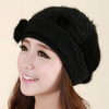 Rabbit Fur Winter Hat for Women Beanie Bonnet
